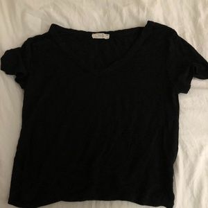 Plain black v-neck tee